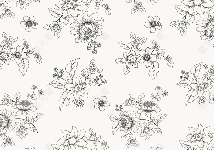 清新淡雅花系列元素