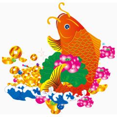 春节年年有余吊牌矢量素材