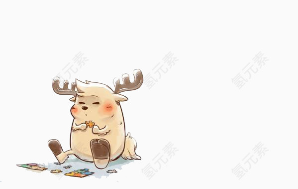 坐地上的小鹿