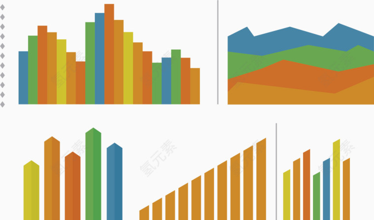 彩色数据图表组合