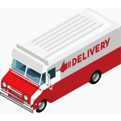 矢量创意设计厢式货车物流图