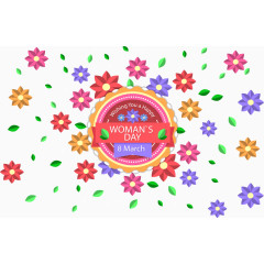浪漫花朵背景妇女节海报