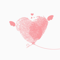 指纹爱心装饰图案