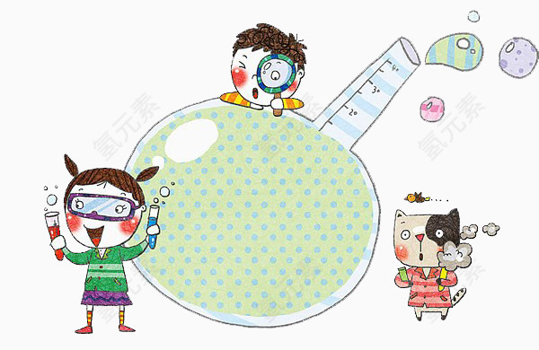 孩子做化学反应