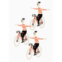 卡通自行车表演