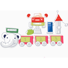 火车玩具PNG矢量素材