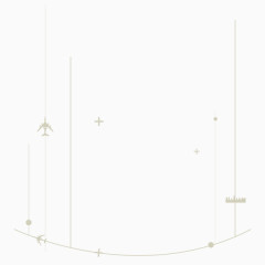 线条飞机手绘形状线