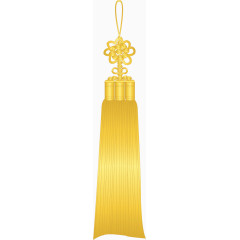 矢量手绘金色中国结