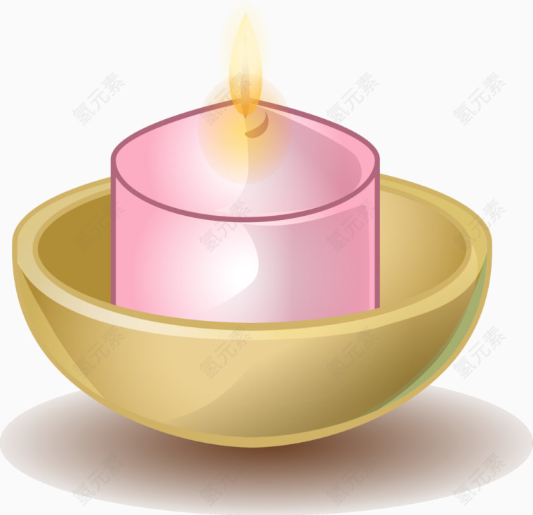 卡通蜡烛圆弧底座矢量图