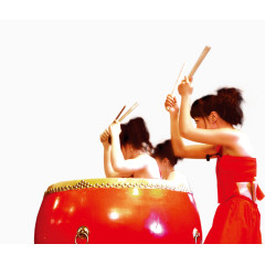 美丽的女人打鼓