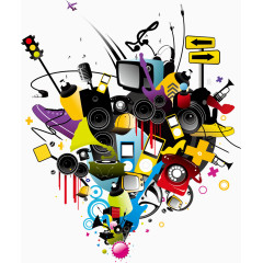 矢量手绘家用电器背景素材