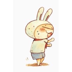 卡通手绘小兔子