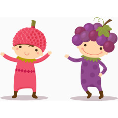 矢量紫色水果儿童