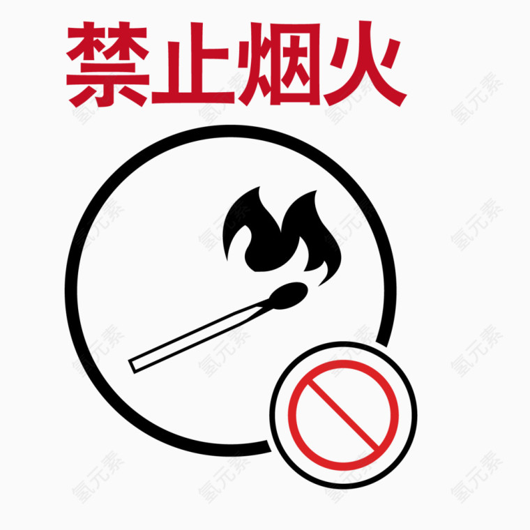 矢量图案禁止火灾牌子