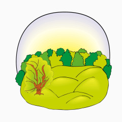 绿色森林风景插画矢量