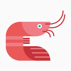 卡通红色矢量大虾