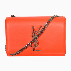 圣罗兰橙色牛皮斜挎包正面