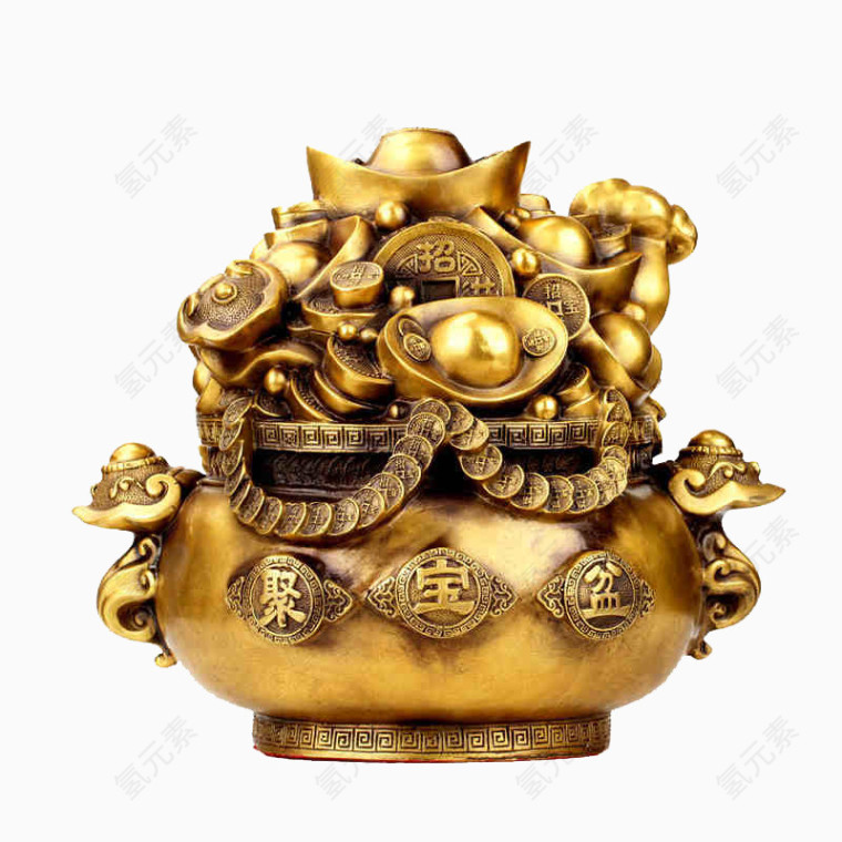 聚宝盆纯铜摆设