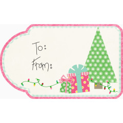 卡通手绘圣诞节装饰贺卡