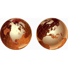 矢量金色立体地球