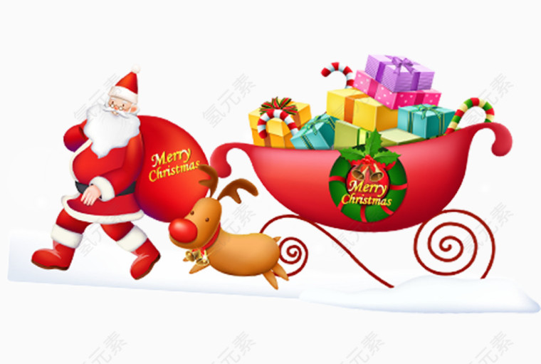 圣诞老人和一车礼物