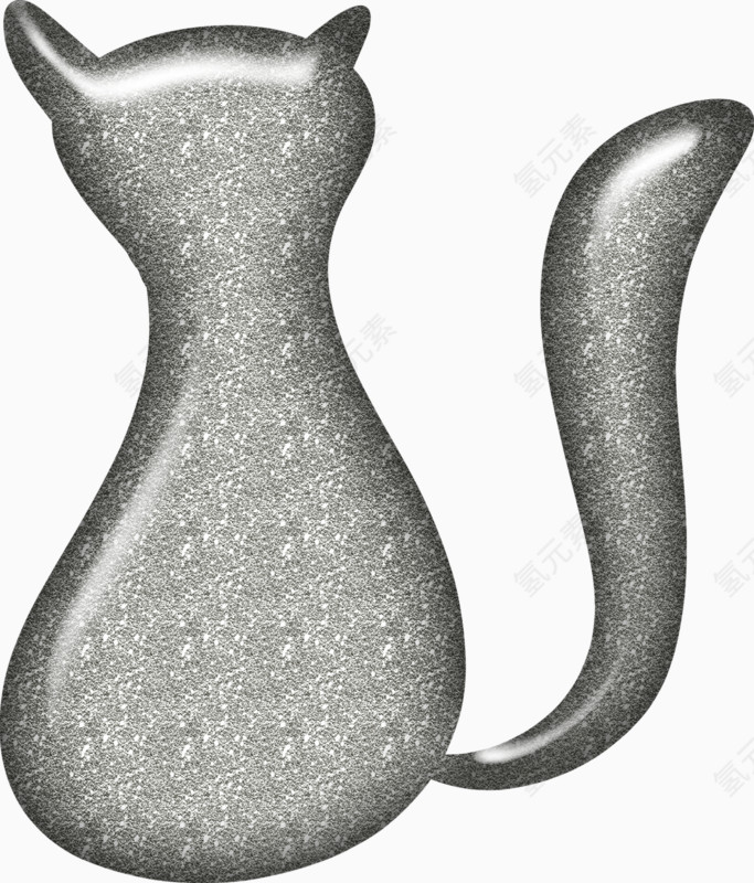 灰色荧光宠物猫咪背影