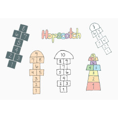 跳房子游戏系列矢量图