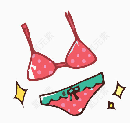 可爱卡通图 内衣标签