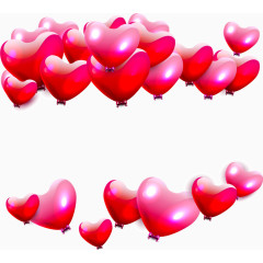 矢量红色爱心气球群