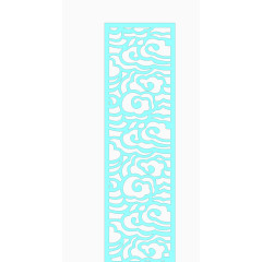 祥云蓝色图案剪纸花纹