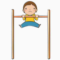 玩单杠的男孩