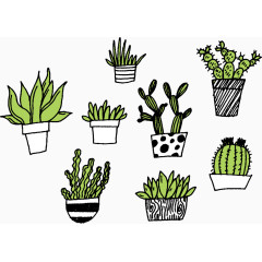 矢量图盆栽
