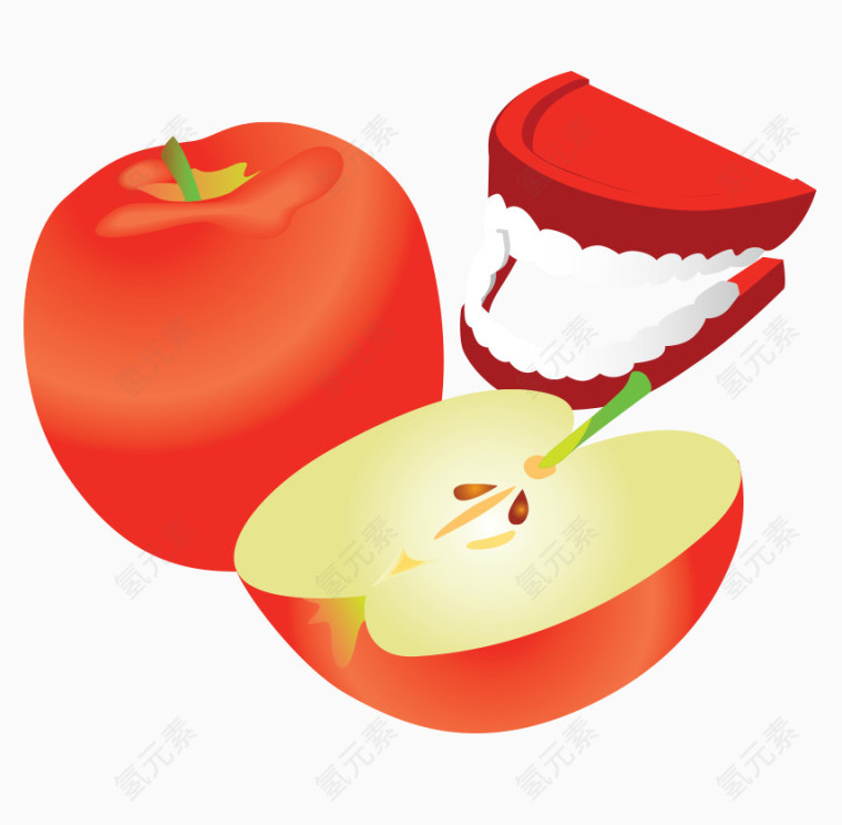 红色卡通小苹果