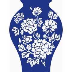 青花瓷剪纸元旦春节中国特色