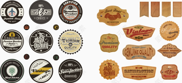 欧式复古标贴矢量素材