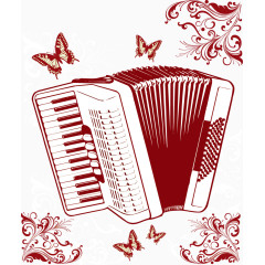 矢量手拉风琴音乐背景素材