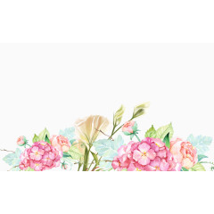 浅色花朵装饰化妆品行业