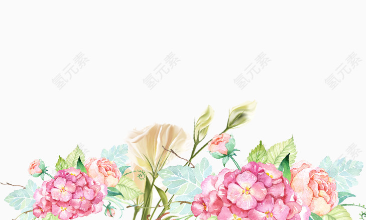 浅色花朵装饰化妆品行业