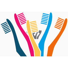 彩色牙刷背景矢量素材