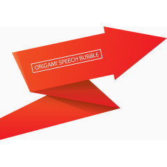 红色折叠效果语音泡泡创意矢量图