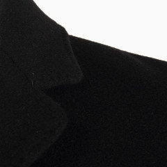 男士黑色长款羊毛大衣外套