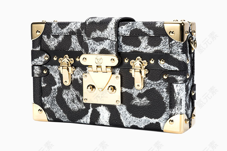 路易威登黑灰色豹纹女士包侧面