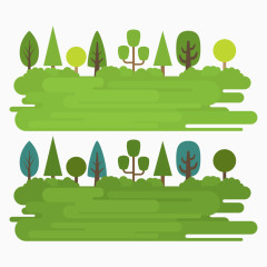 矢量图茂密树林元素