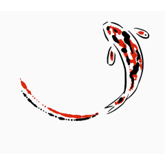 手绘中国风水墨鲤鱼