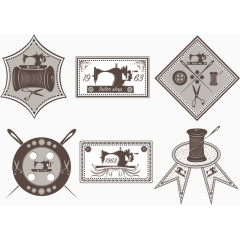 矢量灰色缝纫机针头