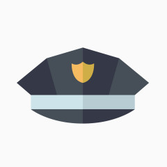 矢量卡通警察帽子