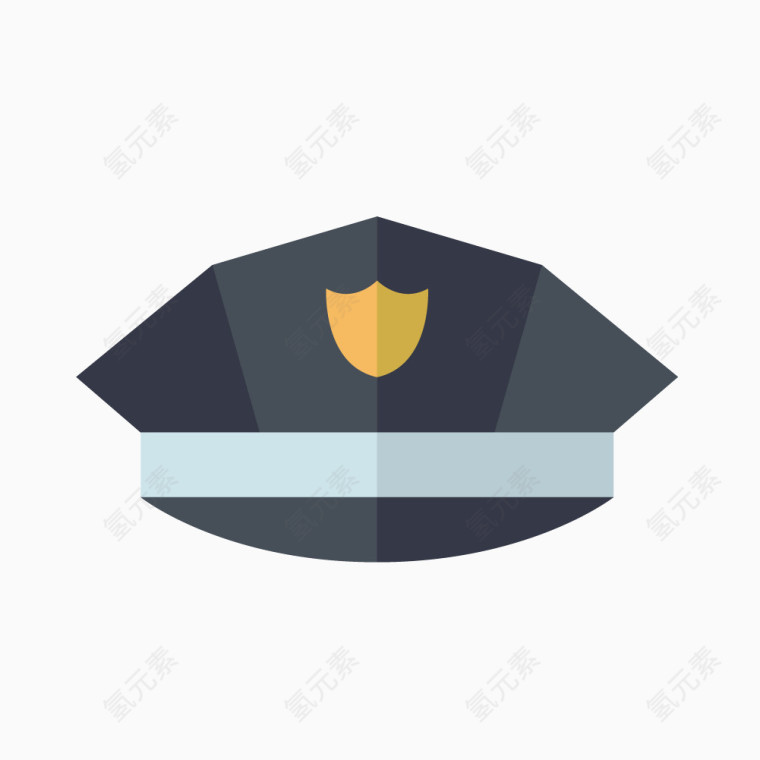矢量卡通警察帽子
