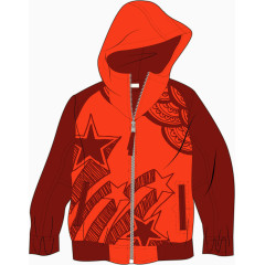 矢量手绘红色外套