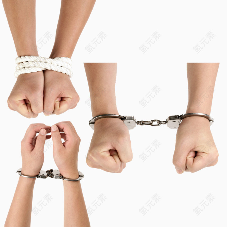 戴手铐的双手