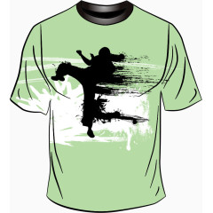 矢量水墨运动人物印花